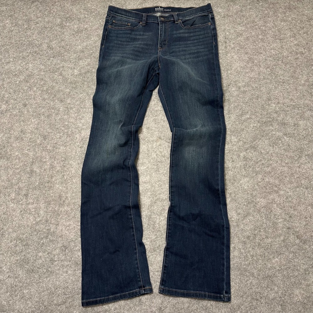 New York & Company Soho Jeans Bootcut Womens 12 Tall Blue Denim Stretch Casual